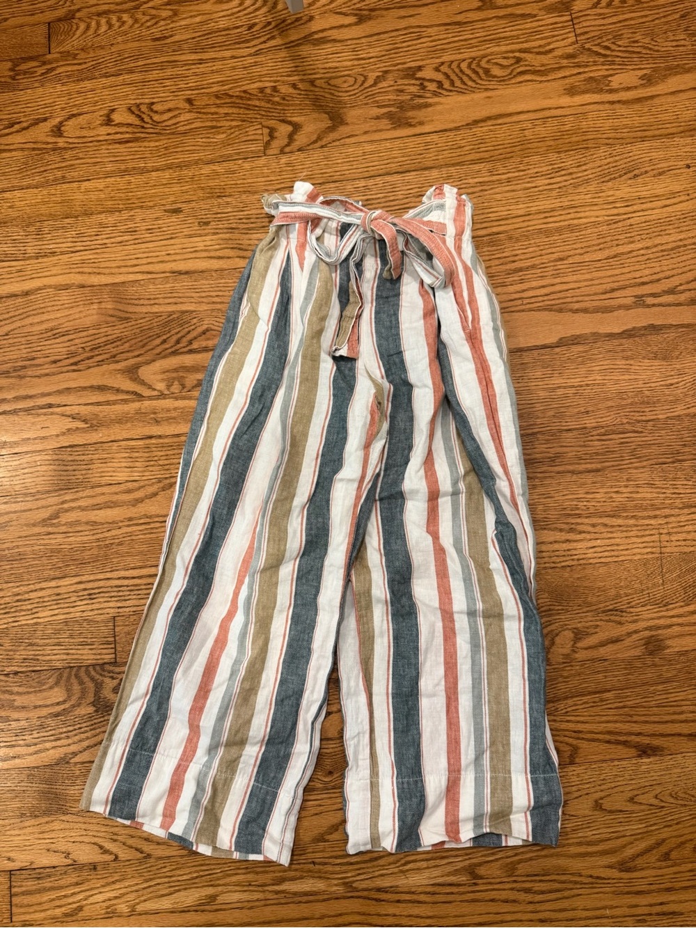 Madewell Striped Tie-Waist Wide Legged Pants - White, Rust, Olive, Navy